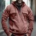 Spring Autumn Fashion European-USA Style Hoodies Outerwear Men's Half Zipper Multiple Pockets Long Sleeve Vintage Loose Hooded Sweatshirts S-3XL_viptrois.com