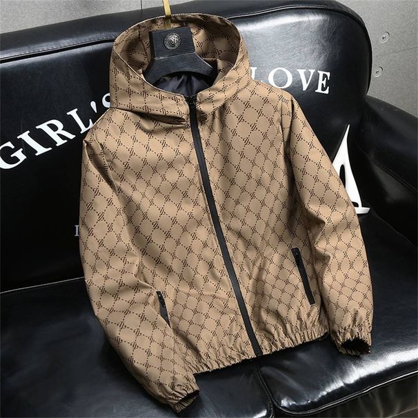 Spring Autumn 2025 Fashion Light Luxury Outerwear Coat Youth Men's Letter Printing Long Sleeve Casual Loose Zipper Hoode Jacket_viptrois.com