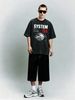 Tech Globe System Heavyweight Washed Graphic T-Shirt Men's Oversized Streetwear Tee_viptrois.com