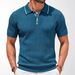 2026 Men's Summer Short-Sleeved Knitted Shirt For Business And Casual Wear With Buttoned Collar And Twisted Stripes Polo Shirt For Men_viptrois.com