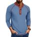 Men's Long Sleeved Round Neck T Shirts Foreign Trade Men's Bottoming Shirts Autumn And Winter Men's Henry T Shirts_viptrois.com