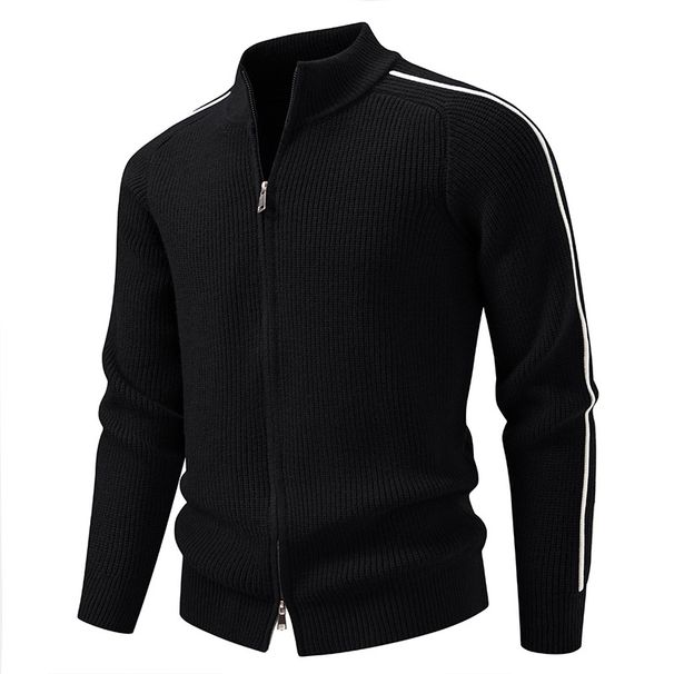 "Men's Zip-Up Knit Cardigan Sweater - Winter Warm & Stylish Coat For Autumn/Winter, Casual & Business Casual"_viptrois.com