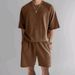 Men's Clothing new summer shorts short sleeves men's terry casual round neck sports men's two piece suit_viptrois.com