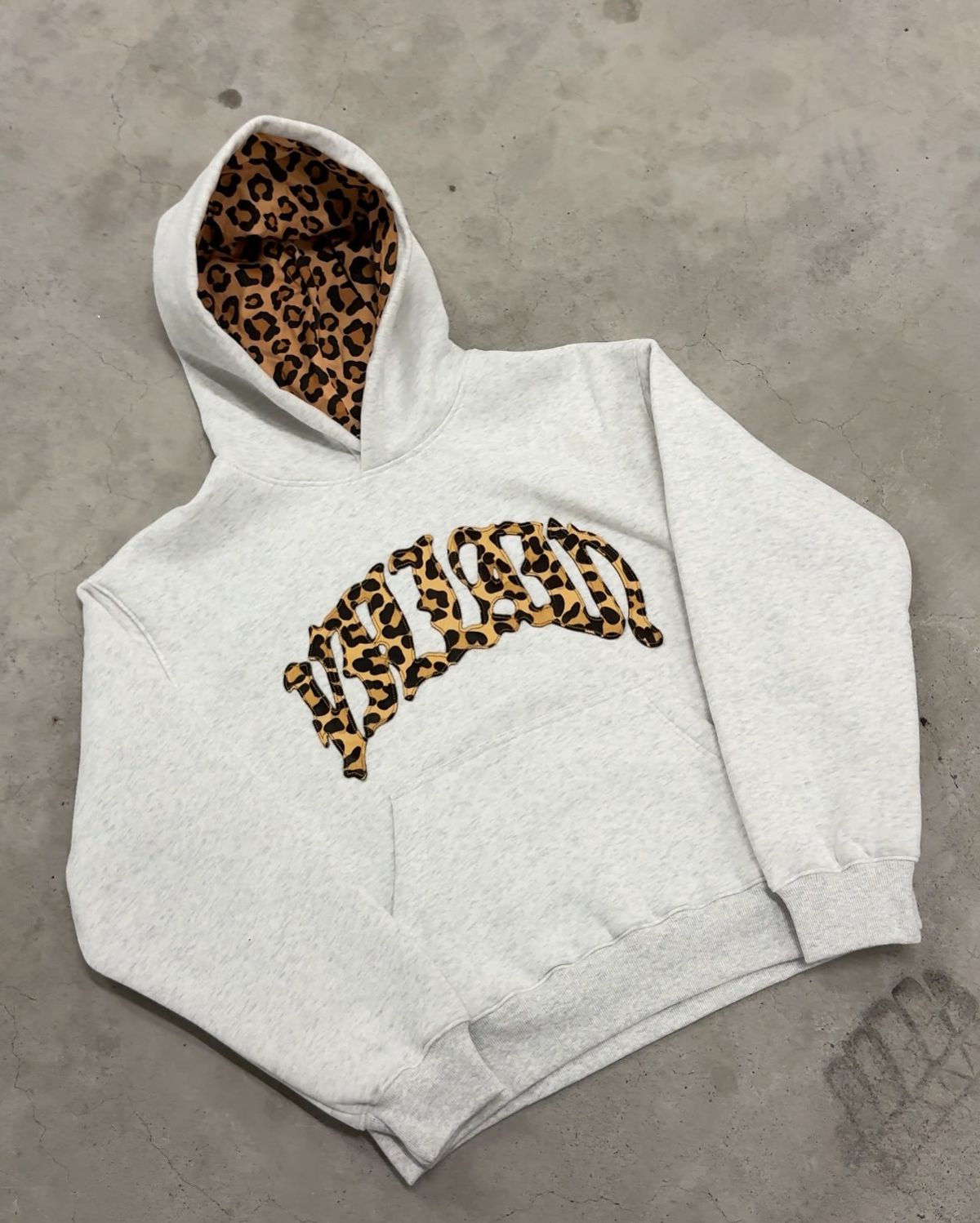 Streetwear Hoodie & Pants Set - Stylish Leopard Print & Letter Embroidery - Unisex Casual Outfit (Grey/Black, S-xl)_viptrois.com