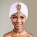 Spring New Forehead Tassel Pendant High End Retro Solid Color Fashion Temperament Turban Hat Ethnic_viptrois.com