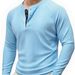 Men's Performance Henley T-Shirt – Moisture-Wicking Polyester, Breathable Long Sleeve, Athletic & Casual Fit – S-XXXL_viptrois.com