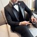 Elegant Men's Tuxedo Suit Set - Slim Fit Black Groom Wedding Tuxedo With Shawl Lapel For Groomsmen & Formal Events_viptrois.com