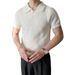 Men's Slim Fit Linen Blend Short Sleeve Polo Shirt - Breathable & Stylish Casual Business Wear For Summer_viptrois.com
