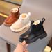 Winter New Children's British Style Simple Cotton Boots Boys Plus Velvet Warm Martin Boots Girls Side Zipper Fashion Boots_viptrois.com