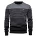 Pure 2024 Autumn Winter American Style Long Sleeve Trendy Sweater Slim Fit Round Neck Striped Men's European Size Knitwear_viptrois.com