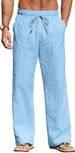 2025 Men's Linen Casual Long Pants, Large-sized Loose Drawstring Pocket Beach Pants For Men_viptrois.com