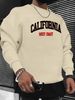 Men's Loose Casual Fashion California West Coast Letter Pattern Printed Round Neck Long Sleeved Sportswear For Autumn And Winter_viptrois.com