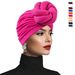 Men's Hats Hot Selling Solid Color Knotted Headscarf New Bright Color Ethnic Hat Three Dimensional Twist Knotted Headscarf_viptrois.com