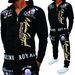 Men's Fashion Two-piece Hooded Sweatshirt And Pants Hooded Printed Sports Suit_viptrois.com