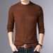 Men's Wool Sweater Winter Warm Slim Fit Semi-Turtleneck Knitwear Casual Pullover (Red, Gray, Black, Camel, Brown, Navy)_viptrois.com