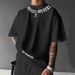 Simple Letter Print Men's Fashion Short Sleeve T-Shirt For Daily Wear_viptrois.com