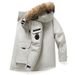 Pulse Me's Jacket Autum Witer New Workwear Parka Thickeed 90% White Duck Dow Mid-Legth Detachable Fur Collar Coat For_viptrois.com