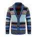 Loom 2024 Foreign Trade New European And American Men's Sweater Jacket Autumn Winter Turn-Down Collar Color Block_viptrois.com