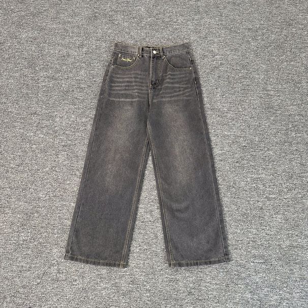 Classic Brand Light Grey Denim Fabric Versatile Fashion Jeans Suitable For Daily Commuting, Outdoor Travel, Etc._viptrois.com