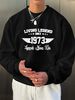 Men's Loose Casual Fashionable Retro 1973 Pattern Printed Round Neck Long Sleeved Sweatshirt For Autumn And Winter_viptrois.com