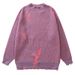 Men's Clothing Knit Sweater – Oversized Streetwear Pullover With Artistic Ripped Details (Burgundy, Sage Green, Light Gray) | Soft Deer Fleece Fabric_viptrois.com