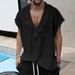 Summer New Oversized Men's Casual Large V-neck Loose Jacquard Knit Vest_viptrois.com