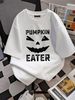 Peter Pumpkin Eater Matching Couple Halloween Costume T-Shirt Summer Streetwear Women Top Graphic Tees Print Round Neck Short Sleeve Slightly Unisex Women Top For Everyday Wear Fashion Stretched Comfortable Graphic T-Shirt For Women Casual Breathable_viptrois.com