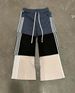 Cross Border Trend Spring And Summer Color Matching Stripes Three Bar Design Casual Stitching Contrast Color Loose Wide Leg Pants_viptrois.com