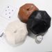 Black PU Leather Baby Pumpkin Korean Style British Artist Cute Children's Beret Hat For Girls_viptrois.com