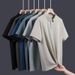 Men's High Quality Ice Silk Seamless Polo Shirt Solid Color Turn Down Collar Short Sleeve Business Casual Summer T-Shirt_viptrois.com