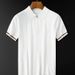 Men's Clothing Lapel Short Sleeved Polo Shirt Men's Trendy Brand Summer All Match Knitted Half Zip Top_viptrois.com