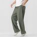 Men's Casual Linen-Blend Pants - Straight Leg, Relaxed Fit, Breathable & Lightweight For Everyday Wear (S-XXXL, 8 Colors)_viptrois.com