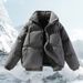 Men’s Quilted Stand Collar Jacket – Trendy Loose Fit | All-Season Lightweight Coat | Black/White/Grey/Green/Brown | Sizes M-8XL_viptrois.com