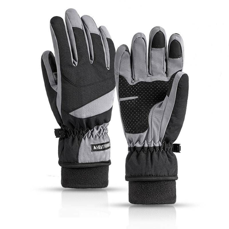 Unisex Winter warm gloves Men's and women's sports outdoor cycling gloves Cycling waterproof touch screen curved finger thick ski gloves_viptrois.com