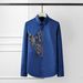 Men's Clothing Men's Slim Fit Long Sleeve Shirt Royal Flower Imported Colored Hot Rhinestone Trendy Style Casual Shirts_viptrois.com