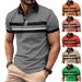 Male Golf Stripe Polo Men's Casual Short-Sleeved Polo Shirt Solid Color Lapel Fashion New Business Sports Breathable T-Shirt Top_viptrois.com