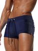 Men's New Cross Border Fashion Personality Simple Drawstring Boxer Shorts Beach Swimming Trunks_viptrois.com