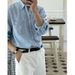 Men's Clothing Washed Distressed Denim Shirt Loose Long Sleeved Work Shirt Jacket_viptrois.com