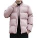 Men's Clothing Jacket With Stand Collar Winter Puffer Jacket, Stand Collar Quilted Coat, Oversized Polyester-Filled Warm Coat For Youth & Students_viptrois.com