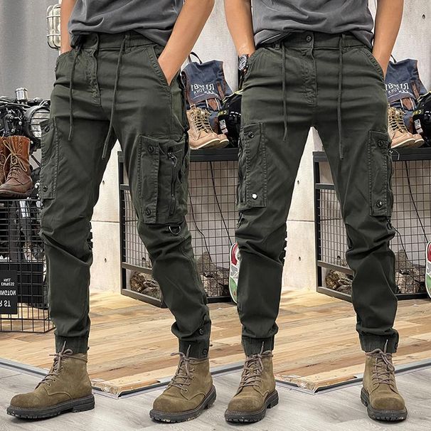 Men's Clothing Spring And Autumn Work Pants Straight Functional Outdoor Tactical Casual Pants Men's Cuff Trousers_viptrois.com