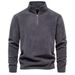 Loom Autumn Winter New Stand Collar Half-Zip Long Sleeve Sweatshirt Trendy Versatile Men's Top_viptrois.com