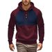 New Product 2025 Fashion Hoodies Outerwear Men's 100% Polyester Color Block Patchwork Long Sleeve Casual Loose Warm-Wool Hooded Swearshirts_viptrois.com