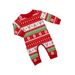 Christmas Santa Deer Snow striped Christmas family dress printed home dress pajamas_viptrois.com