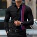 Men's Shirt 2025 Four Sided Stretch Thin Color Matching Business Daily Casual Shirt Men's Long Sleeve_viptrois.com