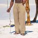 Premium Products 2025 Hot Selling Summer Men's Straight Tube Breathable Cotton Linen Loose Casual Sports Pants_viptrois.com