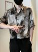 New Chinese-style Men's Short-sleeved Casual And Cool Ink-wash Tie-dyed Shirt, 2025 New Men's Summer Top_viptrois.com
