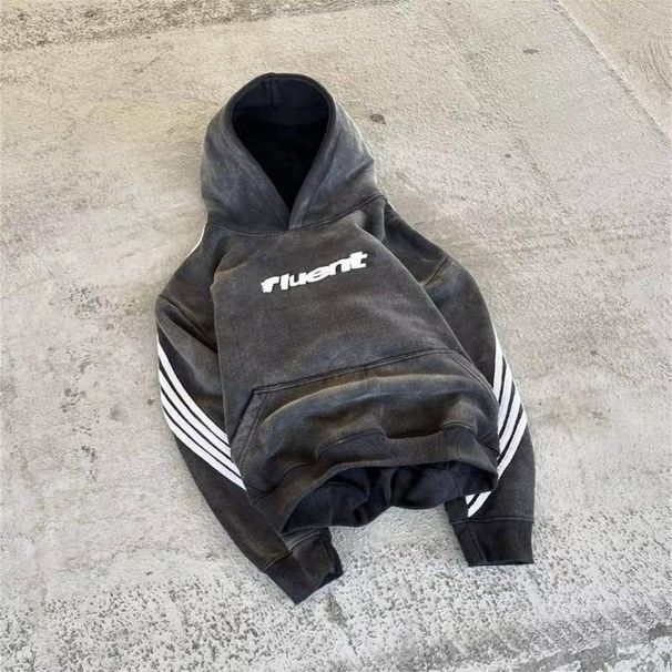 New 2025 European-USA Fashion High Street Hip-Hop Y2K Hoodies Outerwear Women Men Letter Print Striped Long Sleeve Casual Loose Hooded Sweatshirts_viptrois.com