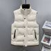 Men's Winter Quilted Vest With Stand Collar, Slim Fit, Thickened Casual Jacket For Big & Tall (Black, Beige)_viptrois.com