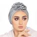 New Trendy Floral Headscarf Solid Color Hat, Elastic Toe Cap, Women's Versatile Pullover Hat_viptrois.com