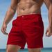 Men's Clothing Casual Shorts Stylish Cotton Blend Shorts Retro American Style Solid Color Comfortable Fit ( White, Gray, Light Gray, Red, Navy Blue)_viptrois.com
